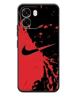 Чехол для OPPO A6 с картинкой «Красные брызги Nike»