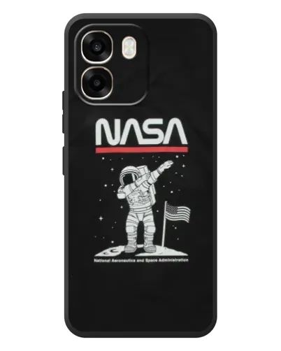 Чехол для OPPO A6 с картинкой «NASA — шагаем по Луне»