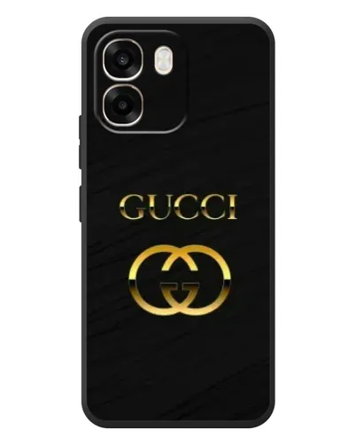 Чехол для OPPO A6 с картинкой «Золотой логотип Gucci»