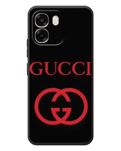Чехол для OPPO A6 с картинкой «Gucci — красный логотип»
