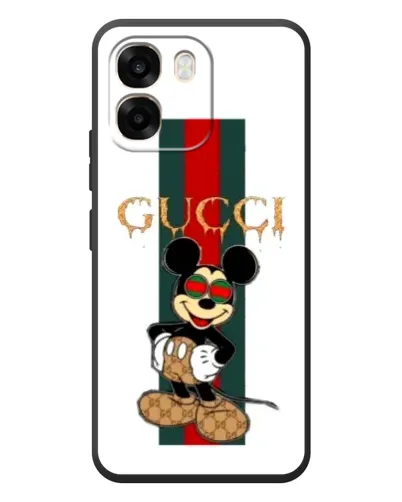 Чехол для OPPO A6 с картинкой «Микки Маус Gucci — полосы»