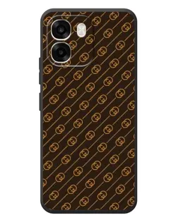 Чехол для OPPO A6 с картинкой «Gucci — золотые диагонали»