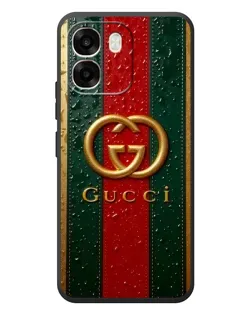 Чохол для OPPO A6 з картинкою «Gucci — фірмова смуга та золото»