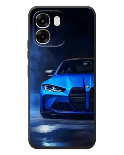 Чехол для OPPO A6 с картинкой «Голубая BMW M4»