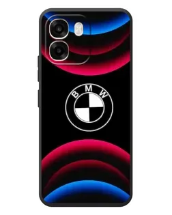 Чехол для OPPO A6 с картинкой «Логотип BMW и неоновые дуги»