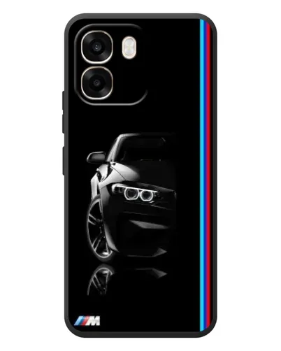 Чехол для OPPO A6 с картинкой «Силуэт BMW в темноте»