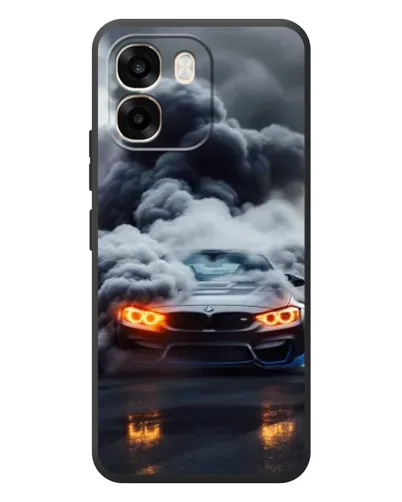 Чехол для OPPO A6 с картинкой «BMW в дыму»