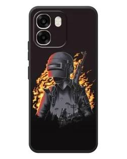 Чехол для OPPO A6 с картинкой «PUBG — огненный силуэт»