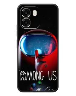 Чехол для OPPO A6 с картинкой «Красный импостер — макро»