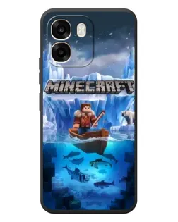 Чехол для OPPO A6 с картинкой «Minecraft ледяной мир»