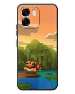 Чехол для OPPO A6 с картинкой «Майнкрафт закат солнца»