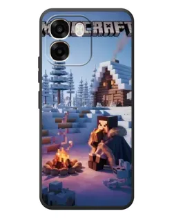 Чехол для OPPO A6 с картинкой «Зимний Minecraft»