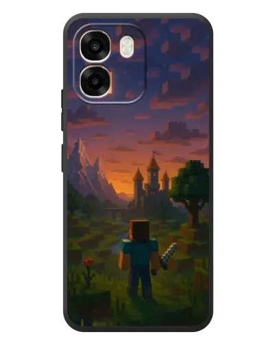 Чехол для OPPO A6 с картинкой «Стив у башни» Чехол для OPPO A6 с картинкой «Стив у башни»