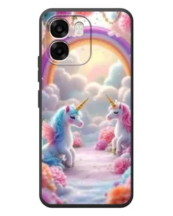 Чохол для OPPO A6 з картинкою «Веселка і єдинороги»