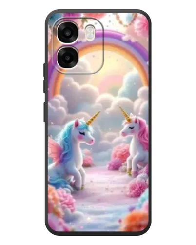 Чохол для OPPO A6 з картинкою «Веселка і єдинороги»