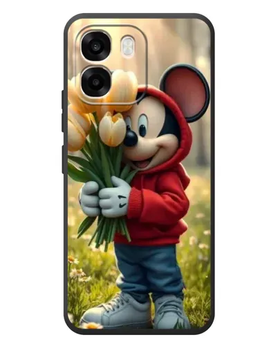 Чохол для OPPO A6 з картинкою «Міккі з тюльпанами»