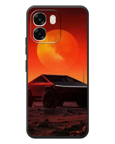 Чехол для OPPO A6 с картинкой «Cybertruck на Марсе»