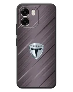 Чехол для OPPO A6 с картинкой «Металлическая текстура Tesla»