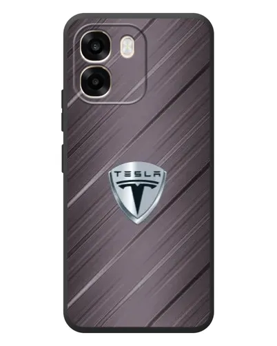 Чехол для OPPO A6 с картинкой «Металлическая текстура Tesla»