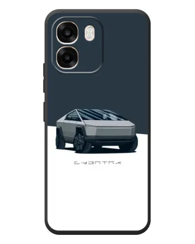 Чехол для OPPO A6 с картинкой «Серебристый Cybertruck Tesla»