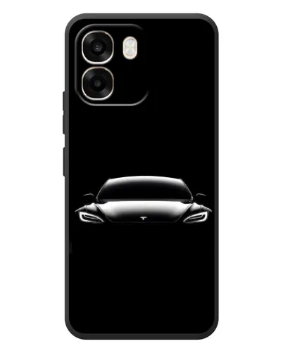 Чехол для OPPO A6 с картинкой «Фары Tesla Night»