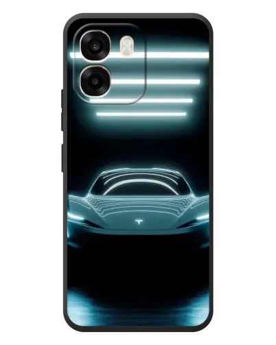 Чехол для OPPO A6 с картинкой «Tesla в неоне»