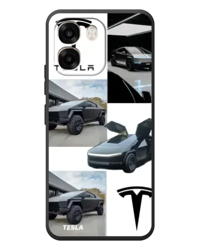 Чехол для OPPO A6 с картинкой «Коллаж Cybertruck Tesla»