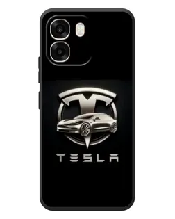 Чехол для OPPO A6 с картинкой «Tesla — серебристое авто»