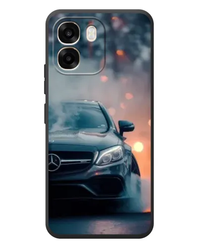 Чехол для OPPO A6 с картинкой «Mercedes — ночной город»