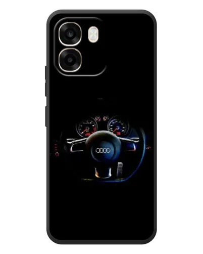 Чехол для OPPO A6 с картинкой «Салон Audi — руль»