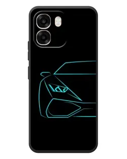 Чехол для OPPO A6 с картинкой «Голубой силуэт Lamborghini»