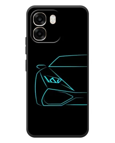 Чехол для OPPO A6 с картинкой «Голубой силуэт Lamborghini»