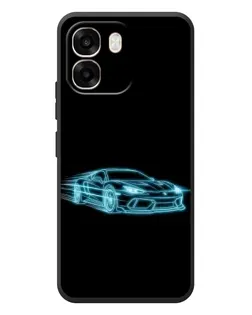 Чехол для OPPO A6 с картинкой «Неоновый контур Lamborghini»