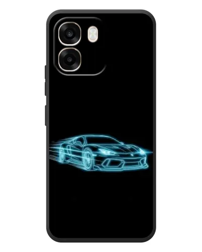 Чехол для OPPO A6 с картинкой «Неоновый контур Lamborghini»