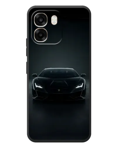 Чехол для OPPO A6 с картинкой «Черный Lamborghini Aventador»