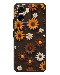Чехол для OPPO A6 с картинкой «Узор из маленьких подсолнухов»