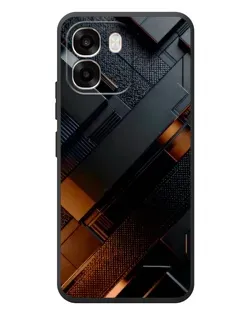 Чохол для OPPO A6 з картинкою «Чорні геометричні блоки»