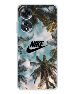 Чехол для OPPO A60 5G с картинкой «Тропический принт Nike»