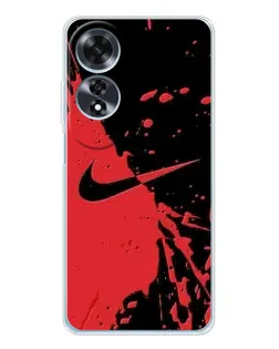 Чехол для OPPO A60 5G с картинкой «Красные брызги Nike»