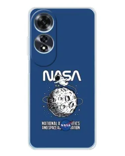 Чехол для OPPO A60 5G с картинкой «NASA — лунная миссия»