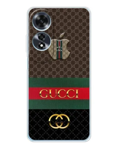 Чехол для OPPO A60 5G с картинкой «Gucci — брендированный десерт»