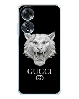 Чехол для OPPO A60 5G с картинкой «Gucci — серебряный лев»