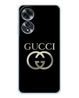 Чехол для OPPO A60 5G с картинкой «Gucci — золото на черном»