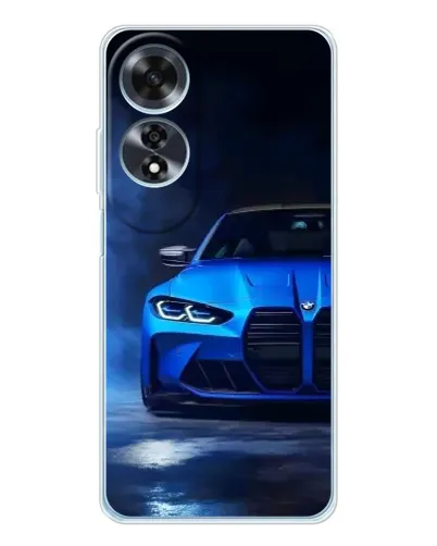Чехол для OPPO A60 5G с картинкой «Голубая BMW M4»