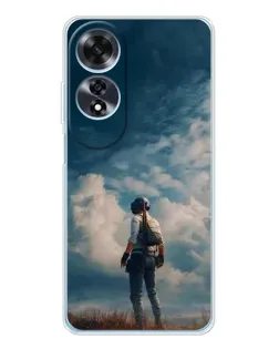 Чохол для OPPO A60 5G з картинкою «Герой PUBG на скелі»