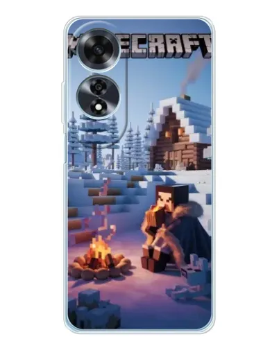 Чехол для OPPO A60 5G с картинкой «Зимний Minecraft»