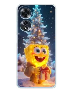 Чехол для OPPO A60 5G с картинкой «Рождественский Спанч Боб»