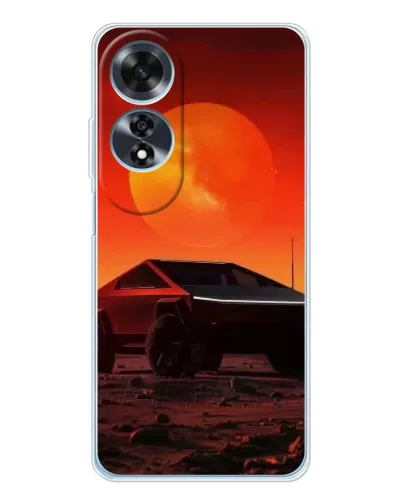 Чехол для OPPO A60 5G с картинкой «Cybertruck на Марсе»