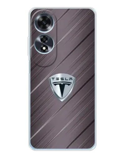 Чехол для OPPO A60 5G с картинкой «Металлическая текстура Tesla»