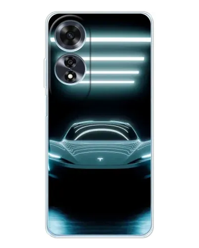 Чехол для OPPO A60 5G с картинкой «Tesla в неоне»